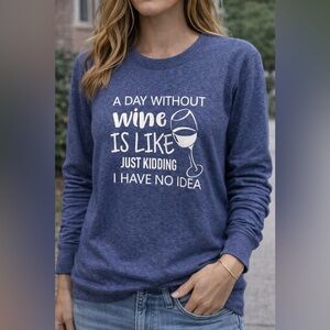 Lilicloth Wine Graphic Long Sleeve Top | Women’s Large